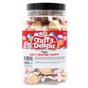 Taffy Delight Maple Salt Water Taffy 16oz Jar 